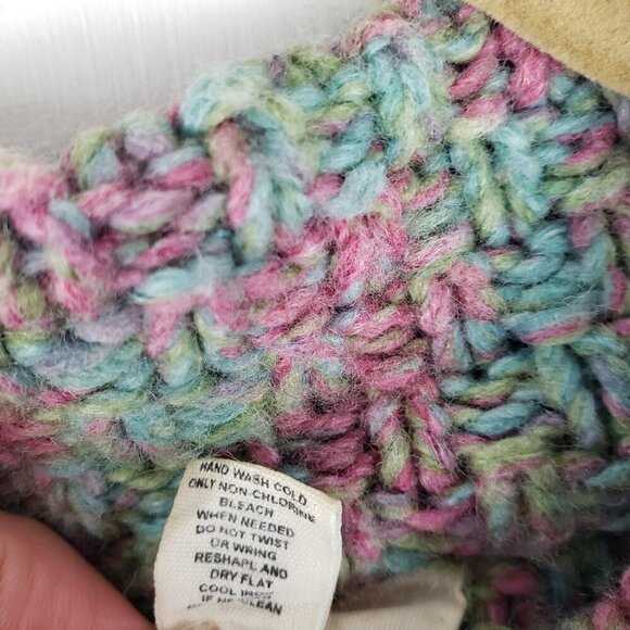 Sleeping on Snow Mock Neck Cardigan Sweater Wool Blend Pink Blue Green Size L - Picture 5 of 6